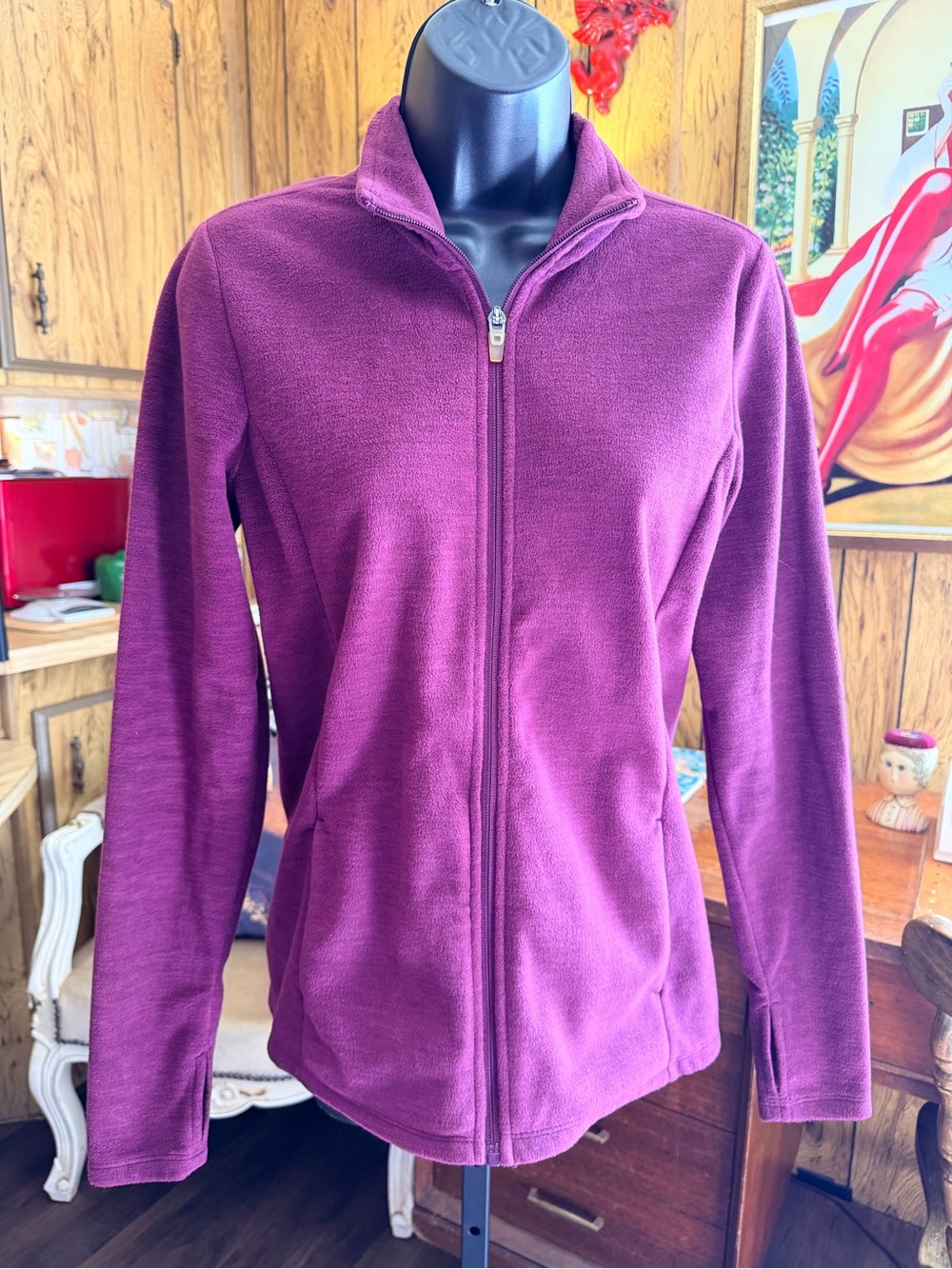 Old Navy Plum Full-Zip Fleece Jacket